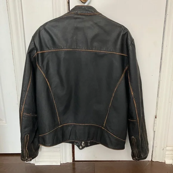 X SOLD X Danier Brown Moto Leather Jacket - Picture 2 of 8